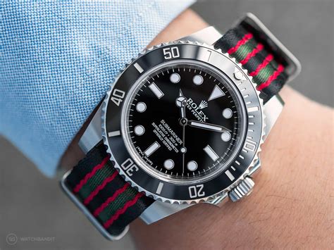 rolex submariner black leather strap hodinkee|rolex submariner on nato strap.